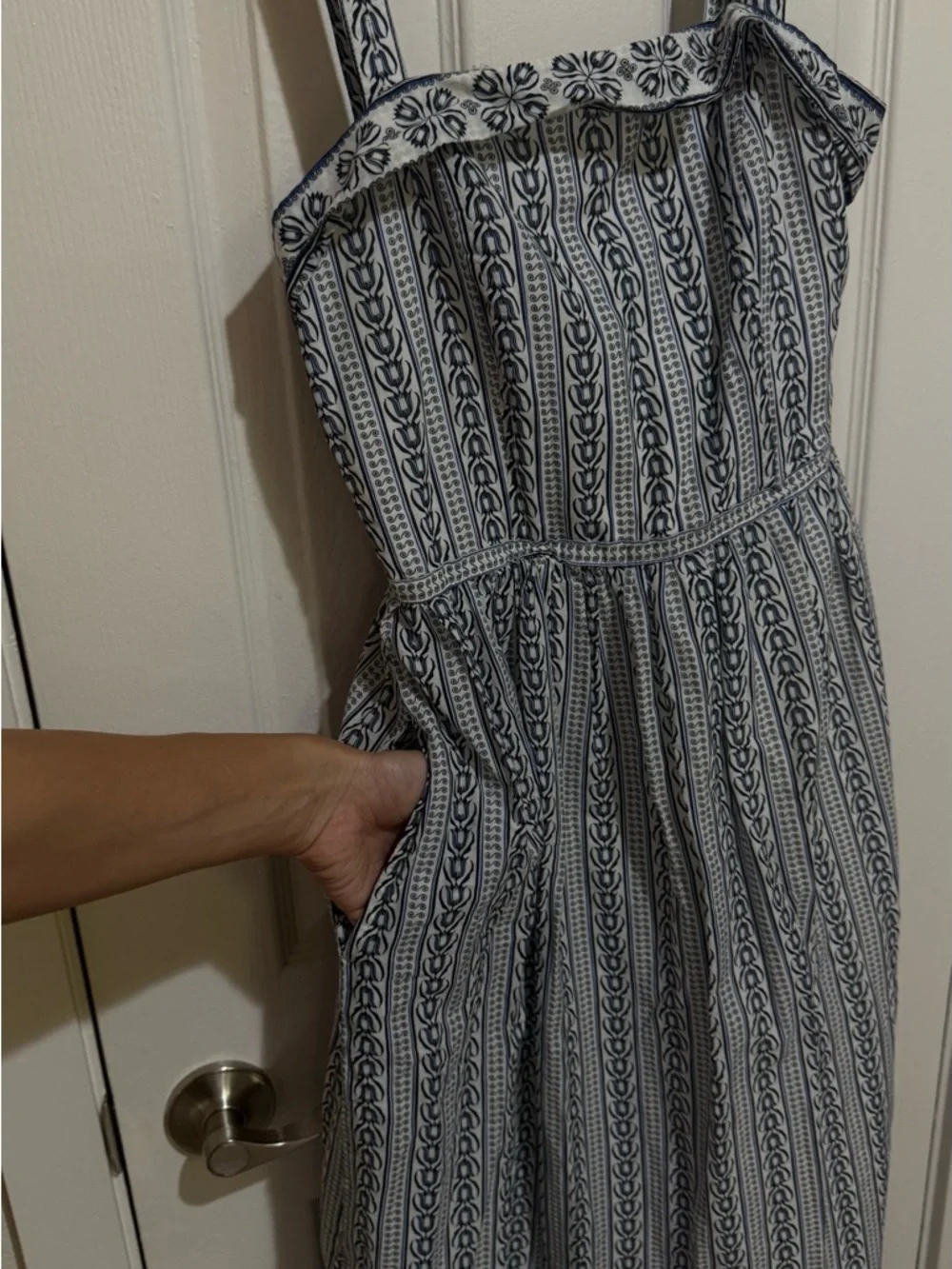 Max Studio Blue & White Striped Square-Neck Maxi Dress with POCKETS!! - Picture 7 of 10